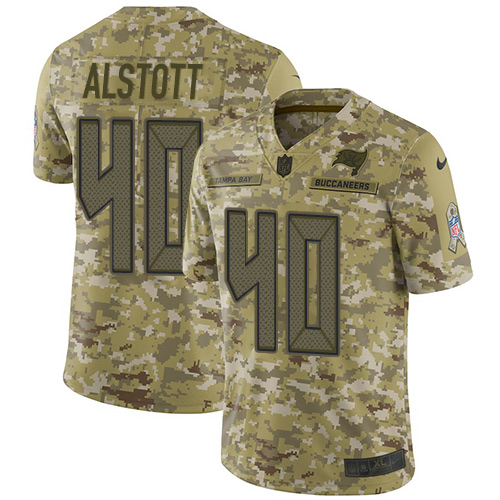 Nike Buccaneers #40 Mike Alstott Camo Youth Stitched NFL Limited 2018 Salute to Service Jersey Nike Buccaneers #40 Mike Alstott Camo Youth Stitched NFL Limited 2018 Salute to Service Jersey