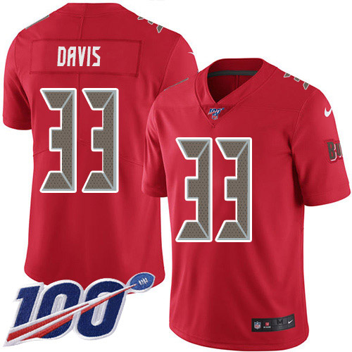 Nike Buccaneers #33 Carlton Davis III Red Youth Stitched NFL Limited Rush 100th Season Jersey Nike Buccaneers #33 Carlton Davis III Red Youth Stitched NFL Limited Rush 100th Season Jersey