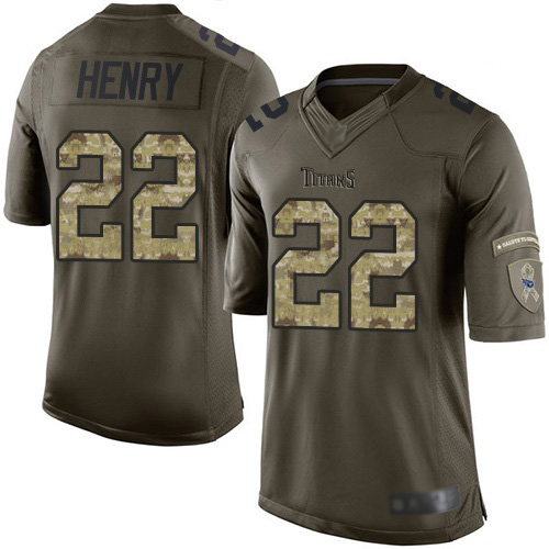 Nike Titans #22 Derrick Henry Green Youth Stitched NFL Limited 2015 Salute to Service Jersey
