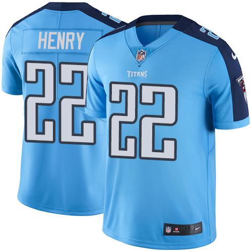 Nike Titans #22 Derrick Henry Light Blue Youth Stitched NFL Limited Rush Jersey Nike Titans #22 Derrick Henry Light Blue Youth Stitched NFL Limited Rush Jersey