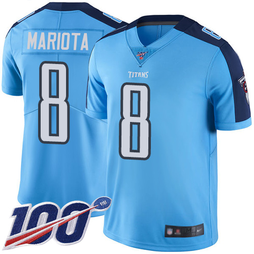 Nike Titans #8 Marcus Mariota Light Blue Youth Stitched NFL Limited Rush 100th Season Jersey Nike Titans #8 Marcus Mariota Light Blue Youth Stitched NFL Limited Rush 100th Season Jersey