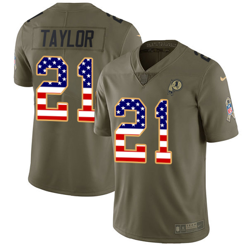 Nike Redskins #21 Sean Taylor Olive/USA Flag Youth Stitched NFL Limited 2017 Salute to Service Jersey Nike Redskins #21 Sean Taylor Olive/USA Flag Youth Stitched NFL Limited 2017 Salute to Service Jersey