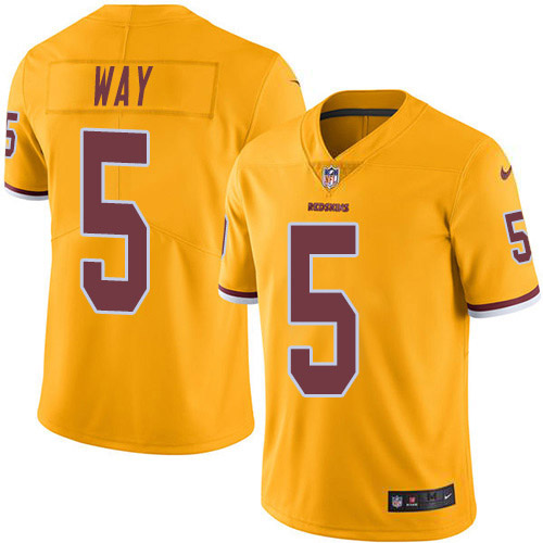 Nike Redskins #5 Tress Way Gold Youth Stitched NFL Limited Rush Jersey