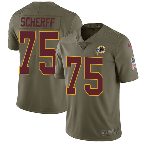 Nike Redskins #75 Brandon Scherff Olive Youth Stitched NFL Limited 2017 Salute to Service Jersey Nike Redskins #75 Brandon Scherff Olive Youth Stitched NFL Limited 2017 Salute to Service Jersey