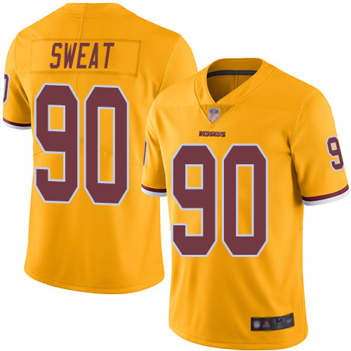 Nike Redskins #90 Montez Sweat Gold Youth Stitched NFL Limited Rush Jersey