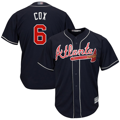 Braves #6 Bobby Cox Navy Blue Cool Base Stitched Youth MLB Jersey Braves #6 Bobby Cox Navy Blue Cool Base Stitched Youth MLB Jersey