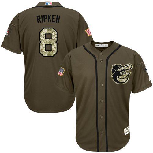 Orioles #8 Cal Ripken Green Salute to Service Stitched Youth MLB Jersey Orioles #8 Cal Ripken Green Salute to Service Stitched Youth MLB Jersey