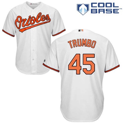 Orioles #45 Mark Trumbo White Cool Base Stitched Youth MLB Jersey Orioles #45 Mark Trumbo White Cool Base Stitched Youth MLB Jersey