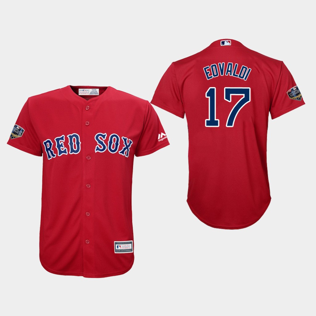 Red Sox #17 Nathan Eovaldi Red Cool Base 2018 World Series Stitched Youth MLB Jersey Red Sox #17 Nathan Eovaldi Red Cool Base 2018 World Series Stitched Youth MLB Jersey