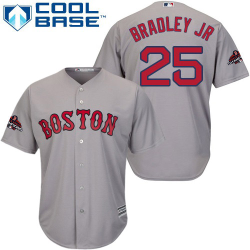 Red Sox #25 Jackie Bradley Jr Grey Cool Base 2018 World Series Champions Stitched Youth MLB Jersey Red Sox #25 Jackie Bradley Jr Grey Cool Base 2018 World Series Champions Stitched Youth MLB Jersey