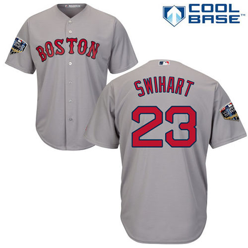 Red Sox #23 Blake Swihart Grey Cool Base 2018 World Series Stitched Youth MLB Jersey Red Sox #23 Blake Swihart Grey Cool Base 2018 World Series Stitched Youth MLB Jersey