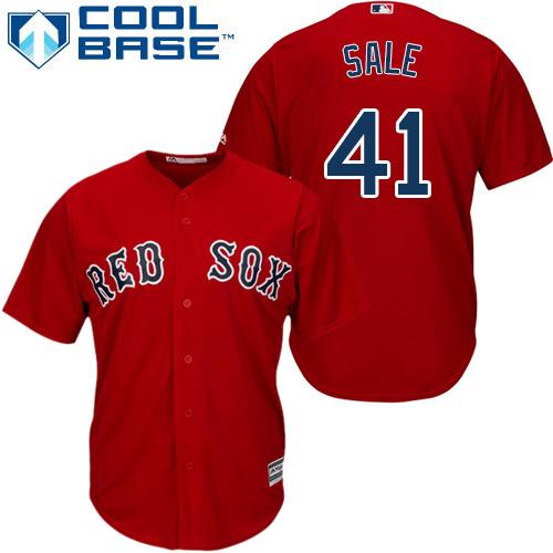 Red Sox #41 Chris Sale Red Cool Base Stitched Youth MLB Jersey Red Sox #41 Chris Sale Red Cool Base Stitched Youth MLB Jersey