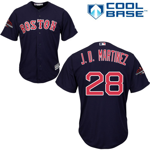 Red Sox #28 J. D. Martinez Navy Blue Cool Base 2018 World Series Champions Stitched Youth MLB Jersey Red Sox #28 J. D. Martinez Navy Blue Cool Base 2018 World Series Champions Stitched Youth MLB Jersey