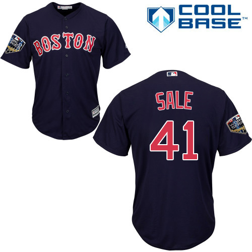 Red Sox #41 Chris Sale Navy Blue Cool Base 2018 World Series Stitched Youth MLB Jersey Red Sox #41 Chris Sale Navy Blue Cool Base 2018 World Series Stitched Youth MLB Jersey