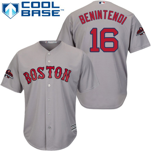 Red Sox #16 Andrew Benintendi Grey Cool Base 2018 World Series Champions Stitched Youth MLB Jersey Red Sox #16 Andrew Benintendi Grey Cool Base 2018 World Series Champions Stitched Youth MLB Jersey