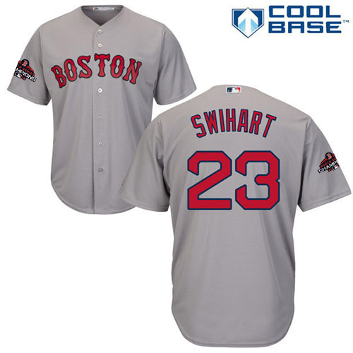 Red Sox #23 Blake Swihart Grey Cool Base 2018 World Series Champions Stitched Youth MLB Jersey Red Sox #23 Blake Swihart Grey Cool Base 2018 World Series Champions Stitched Youth MLB Jersey