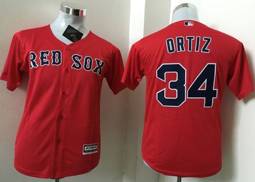 Red Sox #34 David Ortiz Red Cool Base Name On Back Stitched Youth MLB Jersey Red Sox #34 David Ortiz Red Cool Base Name On Back Stitched Youth MLB Jersey