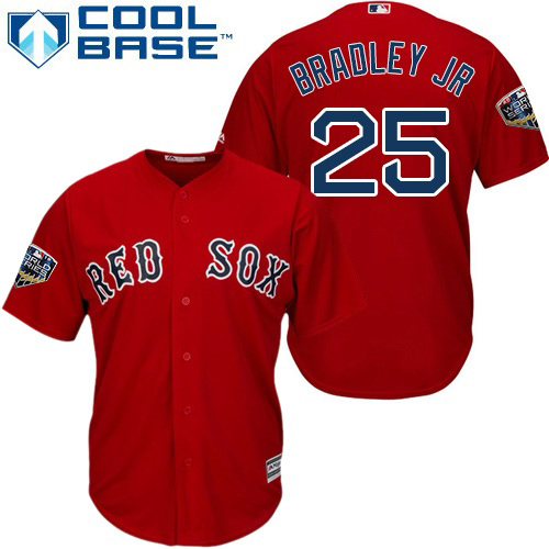 Red Sox #25 Jackie Bradley Jr Red Cool Base 2018 World Series Stitched Youth MLB Jersey Red Sox #25 Jackie Bradley Jr Red Cool Base 2018 World Series Stitched Youth MLB Jersey