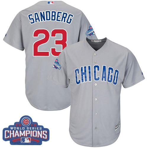 Cubs #23 Ryne Sandberg Grey Road 2016 World Series Champions Stitched Youth MLB Jersey Cubs #23 Ryne Sandberg Grey Road 2016 World Series Champions Stitched Youth MLB Jersey
