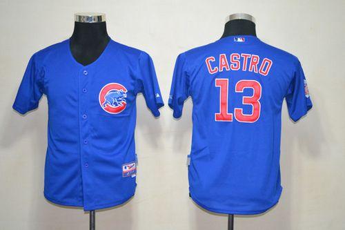 Cubs #13 Starlin Castro Blue Cool Base Stitched Youth MLB Jersey Cubs #13 Starlin Castro Blue Cool Base Stitched Youth MLB Jersey