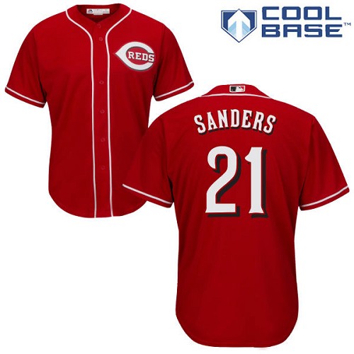 Reds #21 Reggie Sanders Red Cool Base Stitched Youth MLB Jersey Reds #21 Reggie Sanders Red Cool Base Stitched Youth MLB Jersey