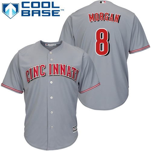 Reds #8 Joe Morgan Grey Cool Base Stitched Youth MLB Jersey Reds #8 Joe Morgan Grey Cool Base Stitched Youth MLB Jersey