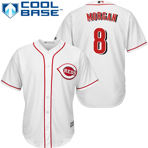 Reds #8 Joe Morgan White Cool Base Stitched Youth MLB Jersey Reds #8 Joe Morgan White Cool Base Stitched Youth MLB Jersey