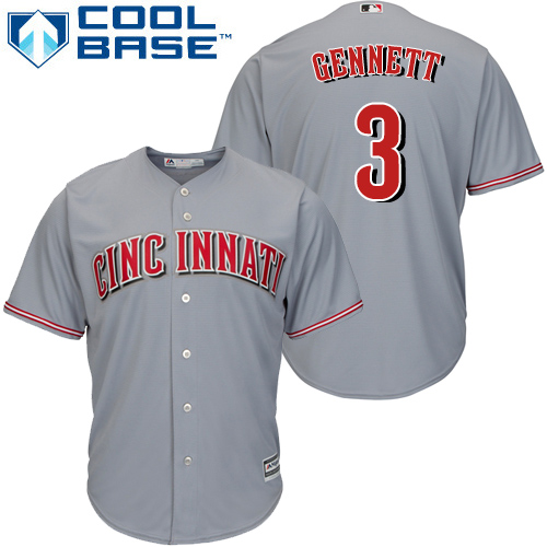 Reds #3 Scooter Gennett Grey Cool Base Stitched Youth MLB Jersey Reds #3 Scooter Gennett Grey Cool Base Stitched Youth MLB Jersey