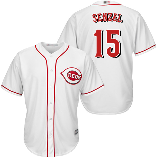Reds #15 Nick Senzel White Cool Base Stitched Youth MLB Jersey Reds #15 Nick Senzel White Cool Base Stitched Youth MLB Jersey