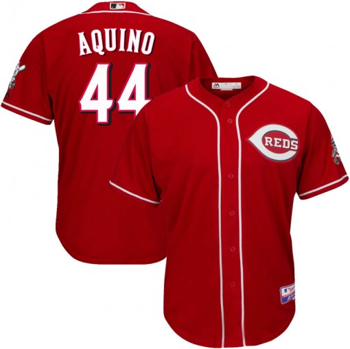 Reds #44 Aristides Aquino Red Cool Base Stitched Youth MLB Jersey Reds #44 Aristides Aquino Red Cool Base Stitched Youth MLB Jersey