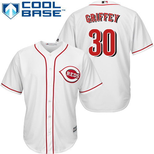 Reds #30 Ken Griffey White Cool Base Stitched Youth MLB Jersey Reds #30 Ken Griffey White Cool Base Stitched Youth MLB Jersey