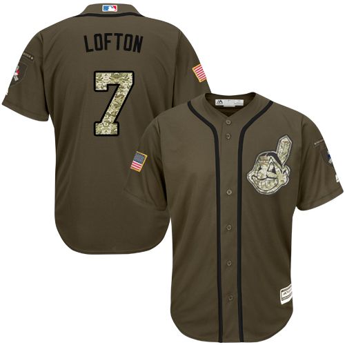 Indians #7 Kenny Lofton Green Salute to Service Stitched Youth MLB Jersey Indians #7 Kenny Lofton Green Salute to Service Stitched Youth MLB Jersey