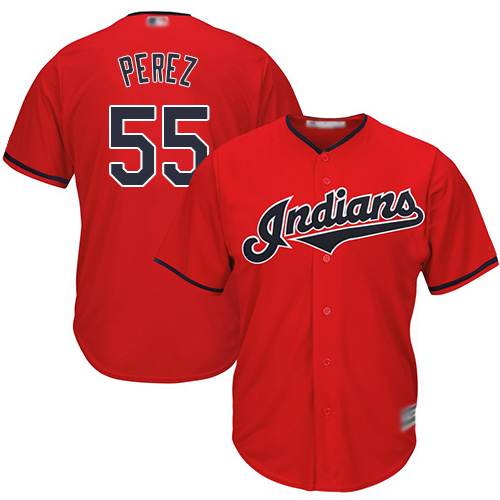 Indians #55 Roberto Perez Red Stitched Youth MLB Jersey Indians #55 Roberto Perez Red Stitched Youth MLB Jersey