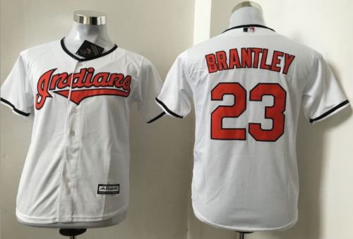 Indians #23 Michael Brantley White Cool Base Stitched Youth MLB Jersey Indians #23 Michael Brantley White Cool Base Stitched Youth MLB Jersey