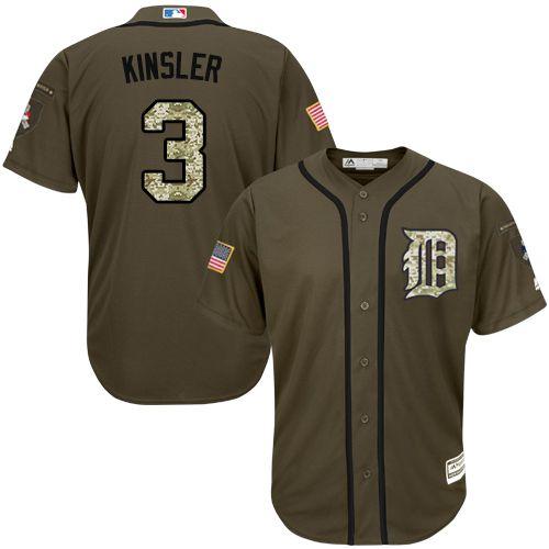 Tigers #3 Ian Kinsler Green Salute to Service Stitched Youth MLB Jersey Tigers #3 Ian Kinsler Green Salute to Service Stitched Youth MLB Jersey