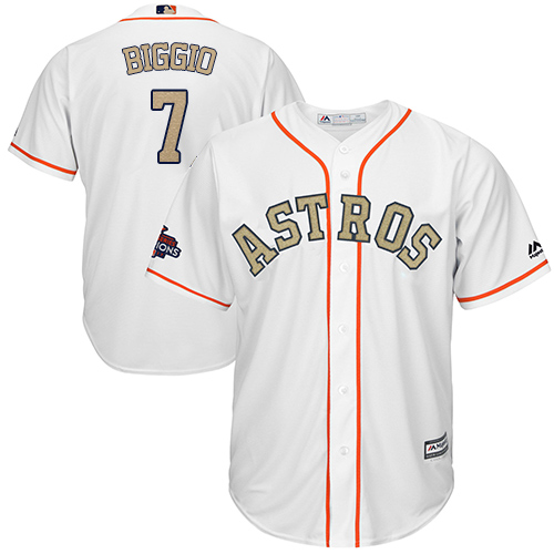 Astros #7 Craig Biggio White 2018 Gold Program Cool Base Stitched Youth MLB Jersey Astros #7 Craig Biggio White 2018 Gold Program Cool Base Stitched Youth MLB Jersey