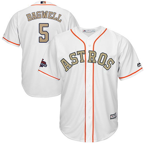 Astros #5 Jeff Bagwell White 2018 Gold Program Cool Base Stitched Youth MLB Jersey Astros #5 Jeff Bagwell White 2018 Gold Program Cool Base Stitched Youth MLB Jersey