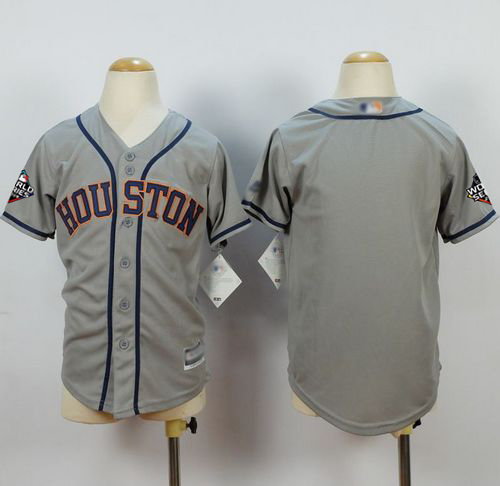 Astros Blank Grey Cool Base 2019 World Series Bound Stitched Youth MLB Jersey