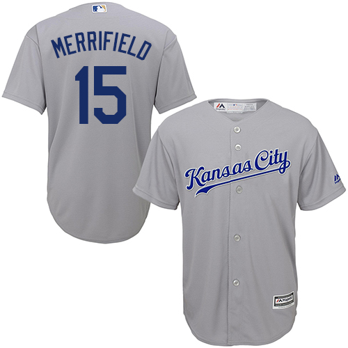 Royals #15 Whit Merrifield Grey Cool Base Stitched Youth MLB Jersey Royals #15 Whit Merrifield Grey Cool Base Stitched Youth MLB Jersey