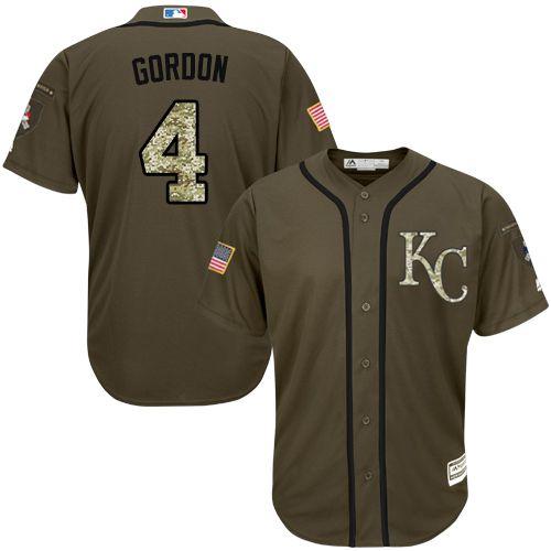 Royals #4 Alex Gordon Green Salute to Service Stitched Youth MLB Jersey Royals #4 Alex Gordon Green Salute to Service Stitched Youth MLB Jersey