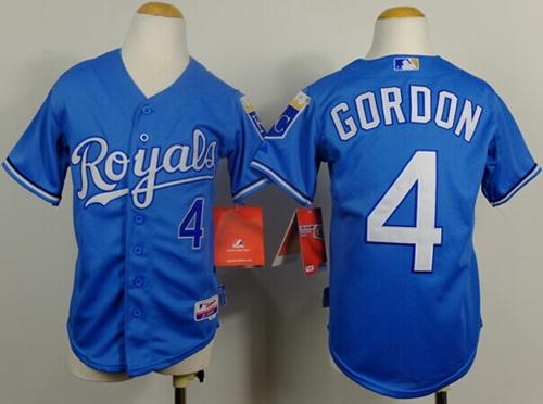 Royals #4 Alex Gordon Light Blue Cool Base Alternate 1 Stitched Youth MLB Jersey Royals #4 Alex Gordon Light Blue Cool Base Alternate 1 Stitched Youth MLB Jersey