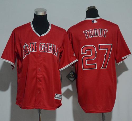 Angels #27 Mike Trout Red Cool Base Stitched Youth MLB Jersey Angels #27 Mike Trout Red Cool Base Stitched Youth MLB Jersey