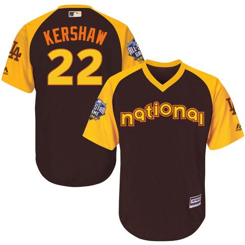 Dodgers #22 Clayton Kershaw Brown 2016 All-Star National League Stitched Youth MLB Jersey Dodgers #22 Clayton Kershaw Brown 2016 All-Star National League Stitched Youth MLB Jersey
