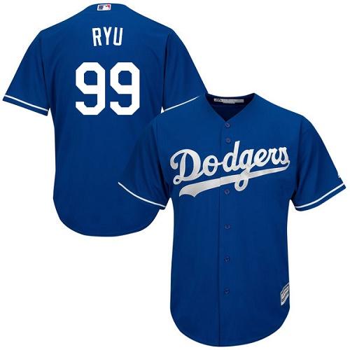 Dodgers #99 Hyun-Jin Ryu Blue Cool Base Stitched Youth MLB Jersey Dodgers #99 Hyun-Jin Ryu Blue Cool Base Stitched Youth MLB Jersey