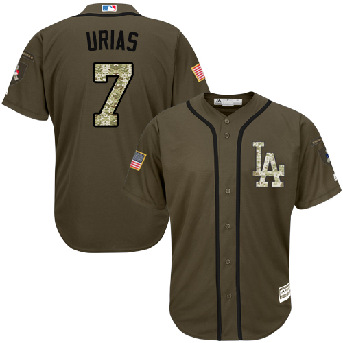 Dodgers #7 Julio Urias Green Salute to Service Stitched Youth MLB Jersey Dodgers #7 Julio Urias Green Salute to Service Stitched Youth MLB Jersey