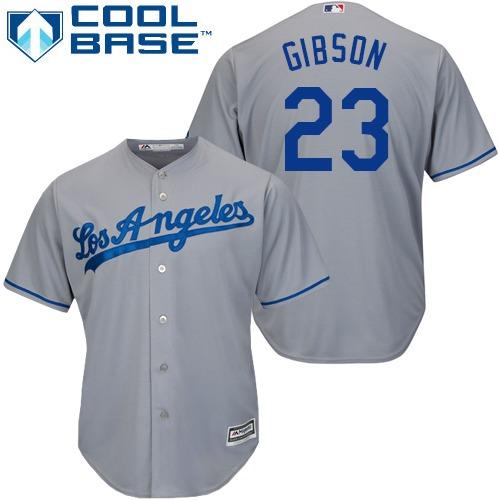 Dodgers #23 Kirk Gibson Grey Cool Base Stitched Youth MLB Jersey Dodgers #23 Kirk Gibson Grey Cool Base Stitched Youth MLB Jersey