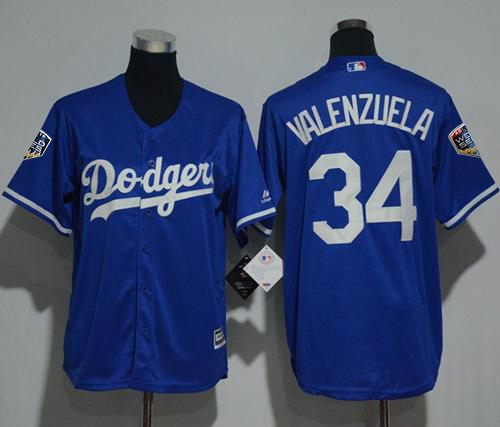 Dodgers #34 Fernando Valenzuela Blue Cool Base 2018 World Series Stitched Youth MLB Jersey Dodgers #34 Fernando Valenzuela Blue Cool Base 2018 World Series Stitched Youth MLB Jersey