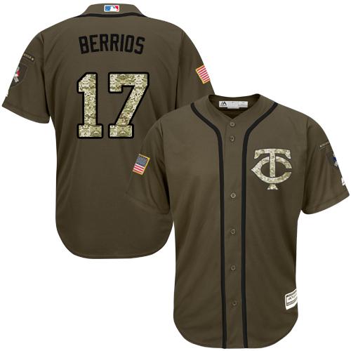 Twins #17 Jose Berrios Green Salute to Service Stitched Youth MLB Jersey Twins #17 Jose Berrios Green Salute to Service Stitched Youth MLB Jersey
