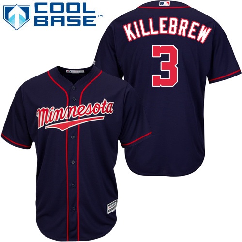 Twins #3 Harmon Killebrew Navy blue Cool Base Stitched Youth MLB Jersey Twins #3 Harmon Killebrew Navy blue Cool Base Stitched Youth MLB Jersey