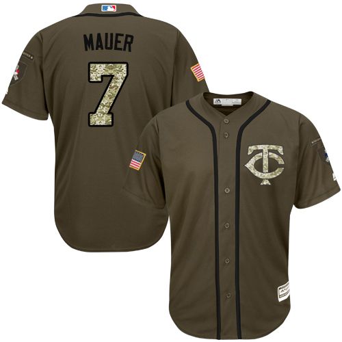 Twins #7 Joe Mauer Green Salute to Service Stitched Youth MLB Jersey Twins #7 Joe Mauer Green Salute to Service Stitched Youth MLB Jersey